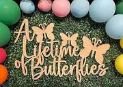 A Lifetime of Butterflies Bridal Shower Sign for Backdrop,Butterfly Theme Wedding Engagement Bachelorette Party Decorations,photo booth centerpiece decor