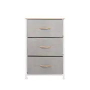 3-Tier Chest Of Drawer Drawer Storage Cabinet - Light Grey
