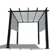 Breathable Pergola Replacement Cover Panel Canopy Shade Cover w/ Rod Pocket Grey