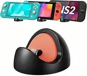 Gorixer Charging Station Compatible with Nintendo Switch 2 & Switch 1 & OLED & Lite, Black