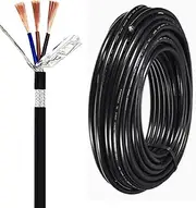 100M 0.75/1/1.5/2.5 Mm2 Shielded Electrical Wire 3 Core Oxygen-Free Copper Conductor Fire-Resistant Flame-Retardant PVC Wire High-Power Equipment Connection Cable(196ft(60m),3c-2.5mm2)