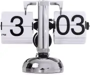 Flip Clock Vintage Desk Clock Retro Flip Down Mechanical Auto Flip Battery Power