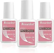 3 PCS Extra-Strong Nail Glue, Quick Dry Super Strong Nail Tip Adhesive Bond Glue Adhesive Salon Professional Quality for Applying Artificial Nail Tips With Brush