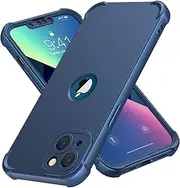 ORETECH Designed for iPhone 13 Case with 2 x Tempered Glass Screen Protector Shockproof Protection Cover Hard PC Silky Soft Touch Full Body Protective Case for iPhone 13 (2021) 6.1'' - Blue