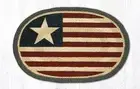 2 Braided Jute Oval Stenciled Placemat/Trivet/Swatch. Earth Rugs.ORIGINAL FLAG.