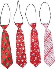 [Abaodam] Christmas Decor Tie 4 Boys and Girls Ties Polyester Snowman Christmas En Party Festive Accessories