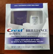 NEW Crest 3D White Brilliance Whitening 2-Step Daily Treatment Free Ship