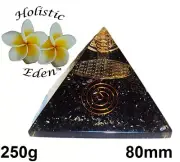 Orgonite Pyramid Natural BLACK TOURMALINE Flower Life Orgone Crystal Generator