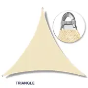 16-48' Sun Shade Sail w/ Steel Wire Heavy Duty Beige Triangle Patio Canopy Cover
