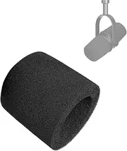 PhantAccy Pop Filter/Windscreen for Shure MV7 / MV7X Microphones - Foam Mic Cover for Filtering Plosives, Hissing Noise and Other Ambient Noise (Pack of 2, Black)