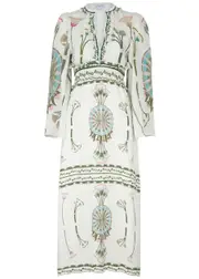 Lug Von Siga Tess Floral-print Linen Midi Dress - Off White - 8 8