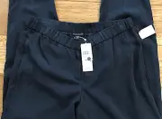 Eileen Fisher Tencel Dark Gray Pants Tapered Trouser Size M Elastic Flat NWT