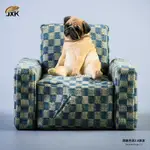 ［迷你動物系列］ JXK 1/6頹廢巴哥犬2.0模型配沙發 治癒仿真小狗創意動物手辦擺件裝飾