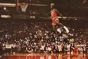 Michael Jordan Famous Foul Line Dunk Vintage Sports (Basketball) Poster Print (90cm x 60cm)