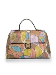 Patchwork Snakeskin Medium Piazza Ayers Top Handle Bag
