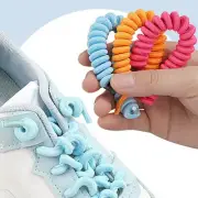 Curly No Tie Shoelaces Anti-fall Elastic Spring Shoe Laces No Tie Trainer Kids S