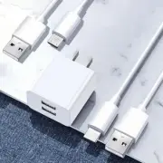 2-Ports USB Power Adapter 2x Cables for Verizon Samsung Galaxy Z Fold 4 SM-F936U
