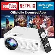 PANSEBA Netflix Mini Projector Smart Projector Official Licensed WiFi 5G Bluetooth Projector 1080P Full HD Outdoor Portable Film Projector Zoom Projector Home Projector for