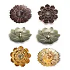 Alloy Incense Burner Stick Holder Buddhism Lotus Line Incense Plate Coil B-io