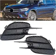 1/2 Pcs W253 Foglight Area Grilles Compatible for GLC W253 X253 A-MG SX Front Bumper Fog Lamp Cover Trim Cover A2538853500 A2538853600(1 Pair)