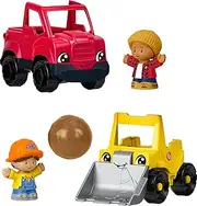Fisher-Price Little People Toddler Toys, Work Around Town 5-Piece Vehicle & Figure Set for Pretend Play Kids Ages 1+ Years