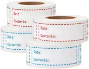 4 Rolls Removable Freezer Labels, Food Freezer Labels Adhesive Paper Labels, Foo