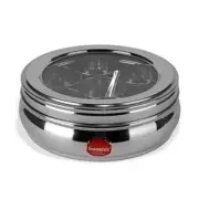 Stainless Steel Belly Shape Masala (Spice) Box, Through Lid with 7 Containers