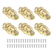 6 Pack Retro Style Duckbilled Toggle Hasp Latch with Mounting Screw, Gold
