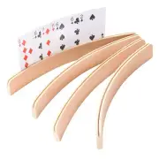 12.5" Wood Curved Playing Card Holders/Rack Hands Free Rummy Canasta/UNO Trays