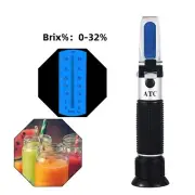 Sugar Tester Handheld Brix 32 Refractometer Meter Saccharimeter Content Test Kit