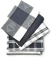 LivinEase 100% Cotton Tea Towels for Kitchen - Pack of 5 Extra Large T Towels - Super Absorbent Dish Cloths for Drying - Decorative Grey Teatowels 70 x 50cm Set