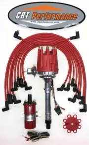 CHEVY SBC BBC Ready to Run Distributor 327- 454 + 45K COIL + WIRES OVER COVERS