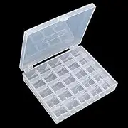 YEQIN Bobbin Box, Bobbin Organizer Plastic Case, Transparent 25 Slots Empty Bobbins Spools Box, Sewing Craft Plastic Case Storage Box for Sewing Machine (1Pcs Box)