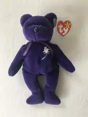 Ty 1997 PRINCESS DIANA BEANIE BABY BEAR TAG PROTECTION NO RED STAMP ON TUSH TAG