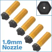 5x 1.0mm PTFE Coated Brass Volcano Nozzle 1.75mm Non Stick 3D Printer Spare Part