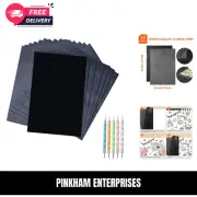 50 Sheets Carbon Paper Black Graphite Paper Transfer Tracing Paper and 5 Pieces