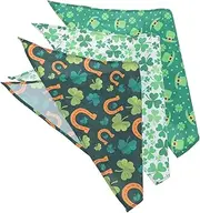 HOMOBABE 3Pcs Patrick's Day Pet Scarf Comfortable Collars for Dogs Chic Design for Festivals Durable Easy to Tie Up Stylish Dog Accessories