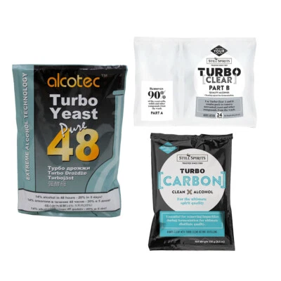 Alcotec 48 Hour Turbo Yeast w/ Still Spirits Turbo Carbon Clear Pack