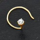 0.05 Ct Natural Diamond Women's Piercing Nose Stud Pin 14K Solid Yellow Gold