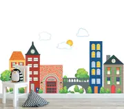 City Building Blocks Wall Decal