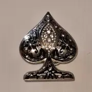 SILVER (IN COLOR) ACE OF SPADE Metal Belt Buckle