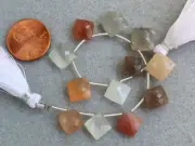 Natural Moonstone Faceted Cushion Briolette Gemstone Beads (47025)
