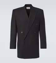 [Saint Laurent] Saint Laurent Pinstripe wool gabardine suit jacket AU 93 black