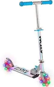 Atom Light Up Wheels Inline Childrens Scooters | Kids Push Scooter with Adjustable Handle Height | Easy Foldable Kids' Scooter for Boys and Girls| Kick Scooter for Kids | Age 5-12