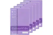 5 Pack Colourhide Notebook 120 Page A4 Purple