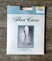 JC Penny Worthington Sheer Caress Silky Control Top Pantyhose Off Black 89 NOS
