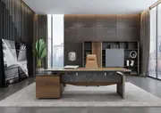 Knight Executive Office Desk 2.0M With Return Brown Oak MYDEAL