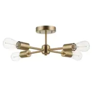 Globe Electric 66008 Vane 4 Light 17"W Flush Mount Ceiling - Brass