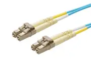 Monoprice OM4 Fiber Optic Cable - 3 Meters - Aqua, LC/LC, UL, 50/125, Multi Mode