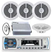 PLMRB29B Black Pyle AUX AM FM Radio, Antenna, 400W Amp,White Pyle 5.25" Speakers